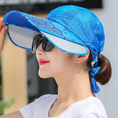 K164 Ženska bejzbolska kapa za sunčanje za plažu Panama suncobran Zaštita od sunca Print Ljetna rastezljiva zaštitna kapa s velikim obodom