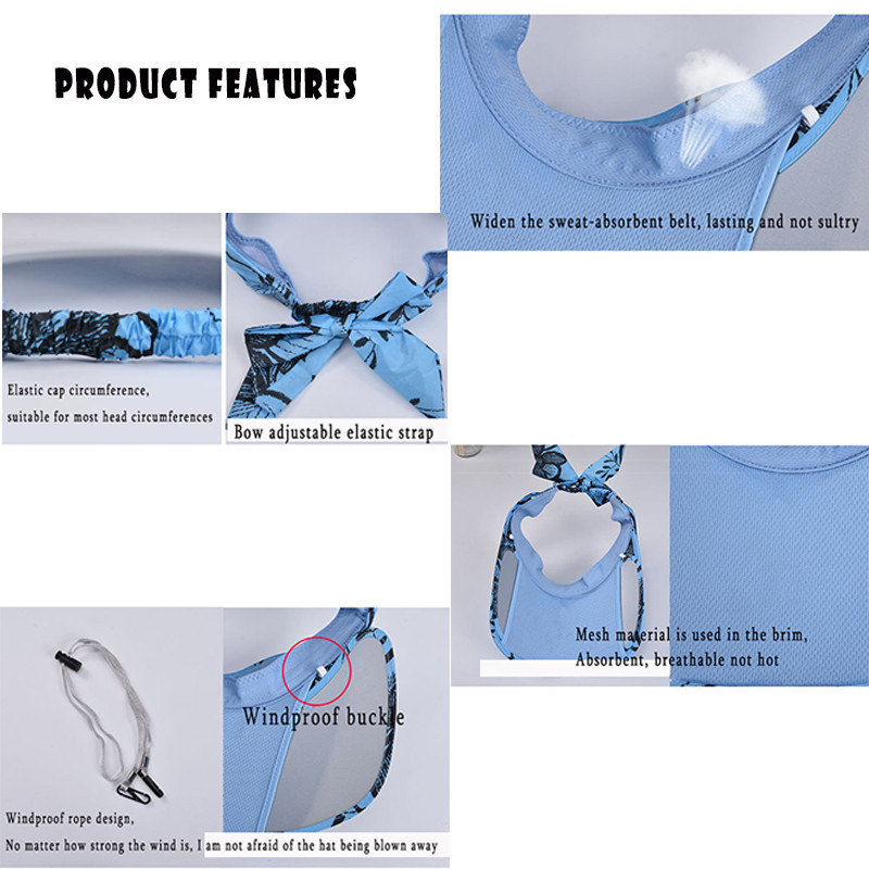 K164 Ženska bejzbolska kapa za sunčanje za plažu Panama suncobran Zaštita od sunca Print Ljetna rastezljiva zaštitna kapa s velikim obodom