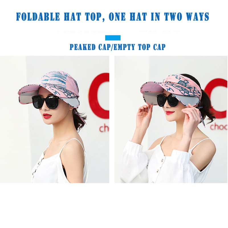 K164 Ženska bejzbolska kapa za sunčanje za plažu Panama suncobran Zaštita od sunca Print Ljetna rastezljiva zaštitna kapa s velikim obodom