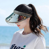 Svjetlucavi vizir Mirror Disco Festival Štitnici za sunce Puni šljokičasti šeširi s disko kuglama za DJ Club Bar Unisex Disco Ball Festival kape s šiltericama