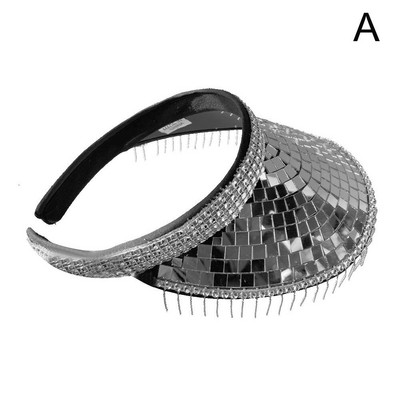 Svjetlucavi vizir Mirror Disco Festival Štitnici za sunce Puni šljokičasti šeširi s disko kuglama za DJ Club Bar Unisex Disco Ball Festival kape s šiltericama