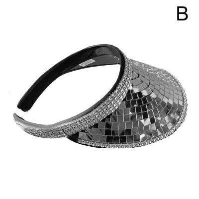Svjetlucavi vizir Mirror Disco Festival Štitnici za sunce Puni šljokičasti šeširi s disko kuglama za DJ Club Bar Unisex Disco Ball Festival kape s šiltericama