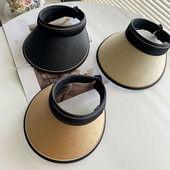 Vasaros nešiojama UV apsauga Sulankstomas laisvalaikio platus, didelis kraštas šiaudinis kepuraitės kepuraitės nuo saulės paplūdimio skrybėlė