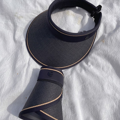 Vasaros nešiojama UV apsauga Sulankstomas laisvalaikio platus, didelis kraštas šiaudinis kepuraitės kepuraitės nuo saulės paplūdimio skrybėlė