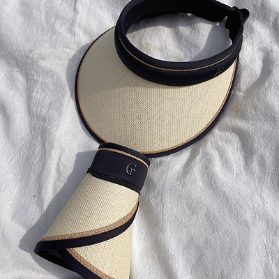 Vasaros nešiojama UV apsauga Sulankstomas laisvalaikio platus, didelis kraštas šiaudinis kepuraitės kepuraitės nuo saulės paplūdimio skrybėlė