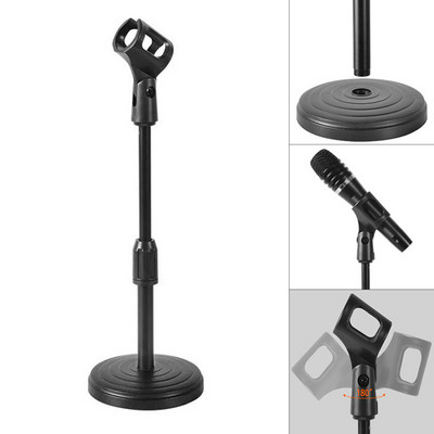 Rugalmas asztali állvány, összecsukható mikrofonállvány állítható szögű lemezes mikrofontartó állvánnyal Mikrofoncsipesz bilincs