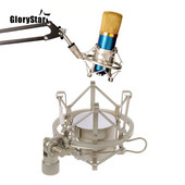 Profesionalus metalinis mikrofono amortizatoriaus tvirtinimo fiksavimo rankenėlė, mažinanti triukšmą, transliacijos klipas studija, įrašymo mikrofono laikiklis, voras, kondensatorius