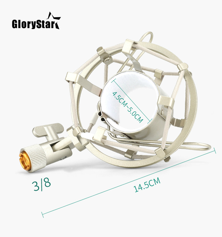 Profesionalus metalinis mikrofono amortizatoriaus tvirtinimo fiksavimo rankenėlė, mažinanti triukšmą, transliacijos klipas studija, įrašymo mikrofono laikiklis, voras, kondensatorius