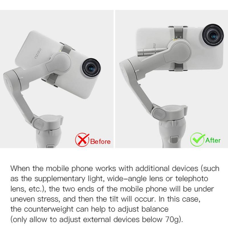 Za DJI OM6 Clump Weight 50g za DJI Osmo Mobile 6 Handheld Gimbal Balance Weight 10g 20g Protuuteg Anti-lost Rope Kopča