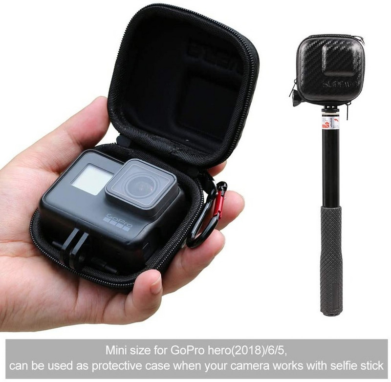 Cietais pārnēsāšanas futrālis priekš GoPro Hero 8 7 SUREWO Mini cietais apvalks, ceļojumu pārnēsāšanas soma, kas paredzēta GoPro Hero DJI Osmo.