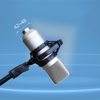 Универсален професионален кондензаторен микрофон Държач за амортисьор за микрофон Студио Скоба за запис за микрофон с голяма диафрагма Черен