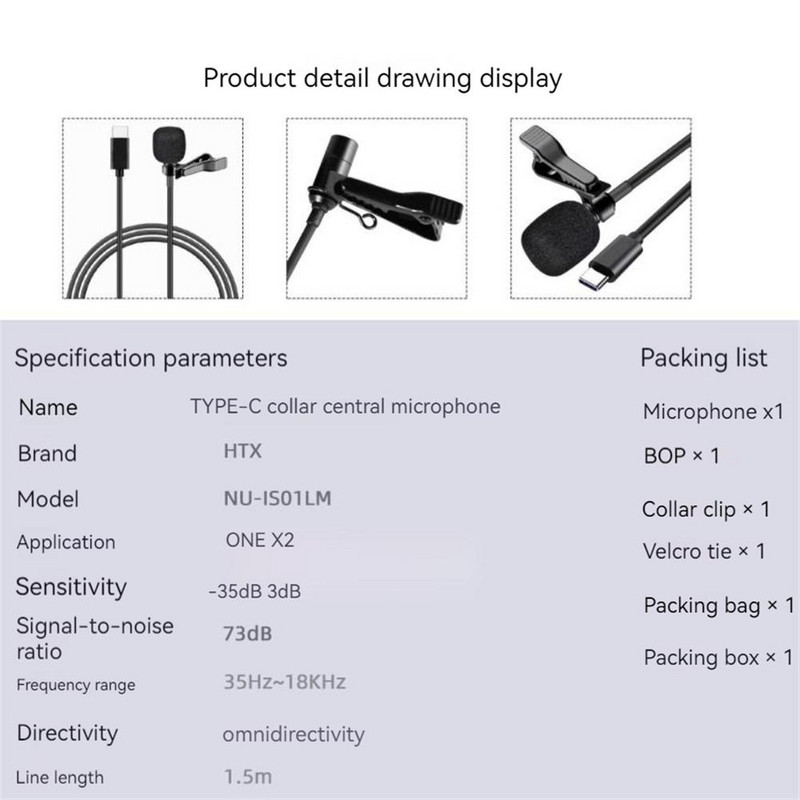 Type-c Lavalier mikrofon Insta 360 One X2/x3 Mic külső Hifi rögzítéshez Professzionális mikrofon Mozgókamera Tartozékok