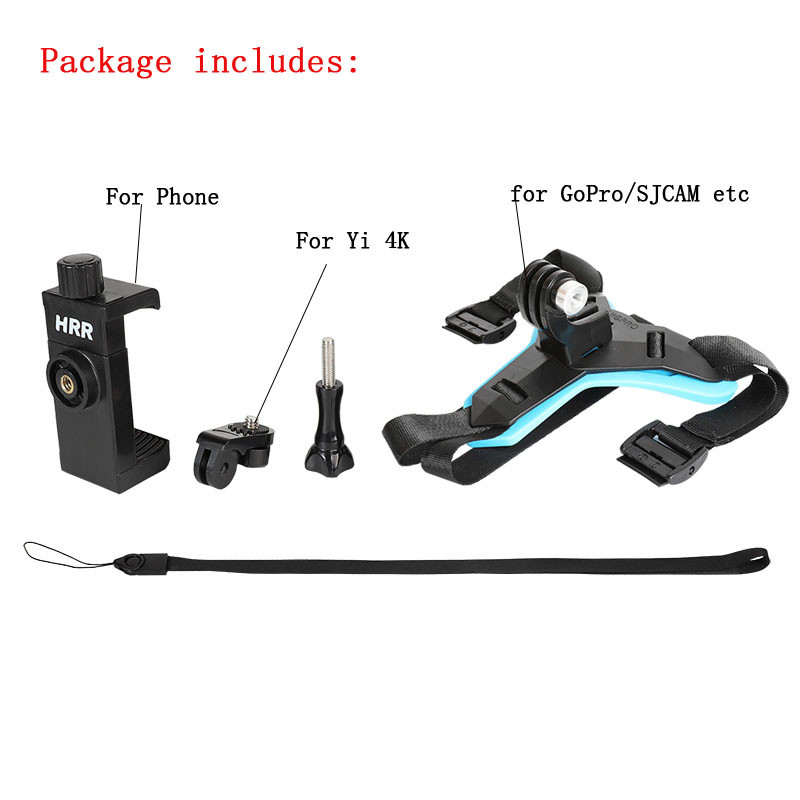 Motociklo šalmo laikiklis, skirtas iPhone Huawei Samsung Xiaomi mobiliojo telefono laikiklis, skirtas GoPro Yi 4K veiksmo kameros priedams