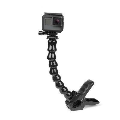 Hongdak Jaws Flex Clamp stiprinājums ar elastīgu regulējamu zoss kaklu, kas paredzēts GoPro Hero 10 9 8 7 Sjcam Yi 4K darbības kameras statīva piederumam