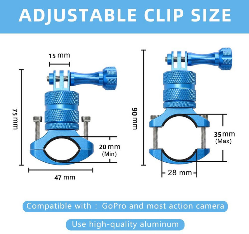 Go Pro Mountain Bike bike bike GoPro10/9/8/7/6/5s/5/4s/4/3+, 360 fokban forgatható alumínium kerékpár kormányrúd állvány-állító