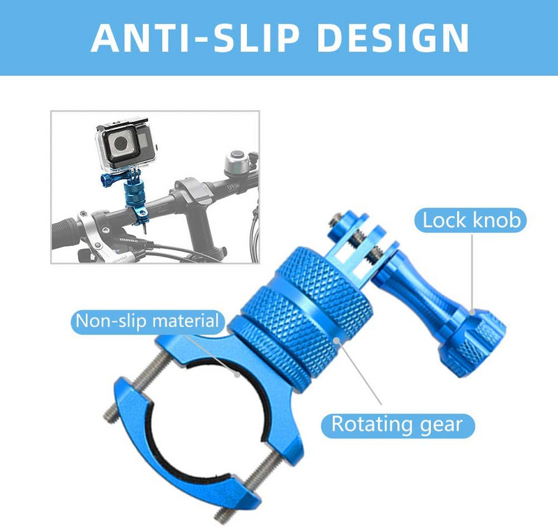 Go Pro Mountain Bike bike bike GoPro10/9/8/7/6/5s/5/4s/4/3+, 360 fokban forgatható alumínium kerékpár kormányrúd állvány-állító