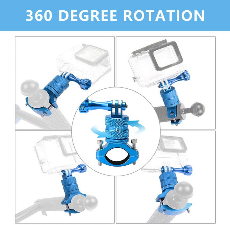 Go Pro Mountain Bike bike bike GoPro10/9/8/7/6/5s/5/4s/4/3+, 360 fokban forgatható alumínium kerékpár kormányrúd állvány-állító