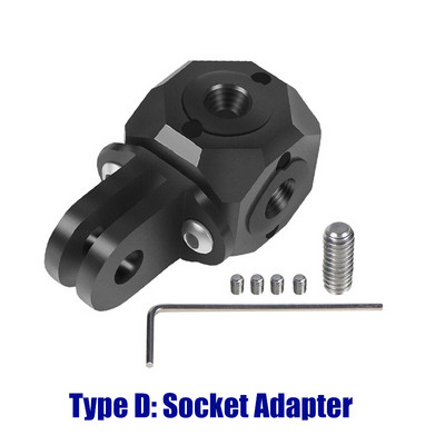 „Gopro“ priedams, lydinio adapteris, aliuminio keitiklis, 1/4–3/8 skylių trikojo pagrindo laikiklis, skirtas „Go Pro Hero 11 10 DJI Osmo Action 2“