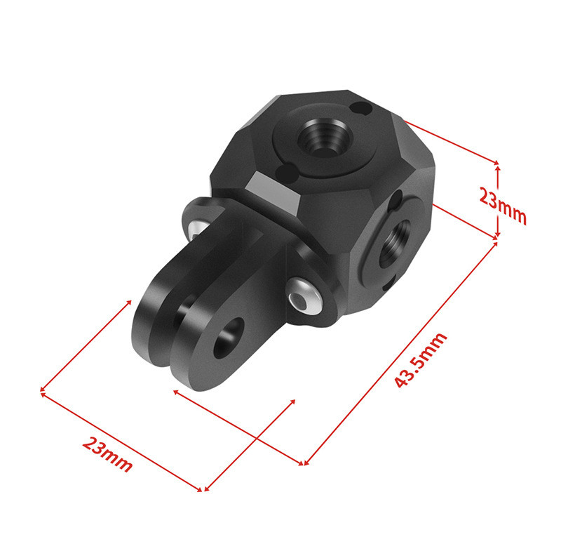 „Gopro“ priedams, lydinio adapteris, aliuminio keitiklis, 1/4–3/8 skylių trikojo pagrindo laikiklis, skirtas „Go Pro Hero 11 10 DJI Osmo Action 2“