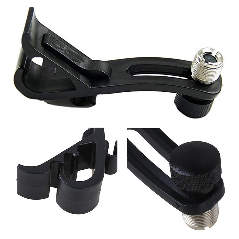 Būgno ratlankio mikrofono gnybtas plastikinis reguliuojamas muzikos instrumento tvirtinimas scenoje, atsparūs smūgiams priedai Universalus laikiklio spaustuko stovo įrankis