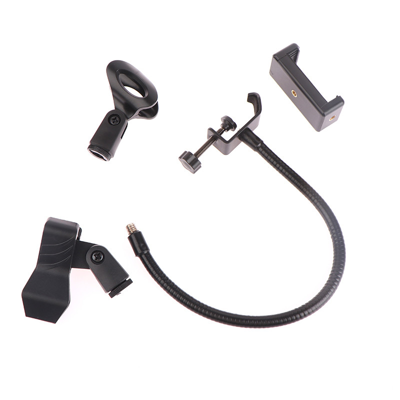 Lankstus mikrofono stovas Universalios žarnos lentynos su sunkiu staliniu spaustuku Mikrofono stovas Mikrofono spaustuko laikiklis Mikrofono rankos stalinis laikiklis