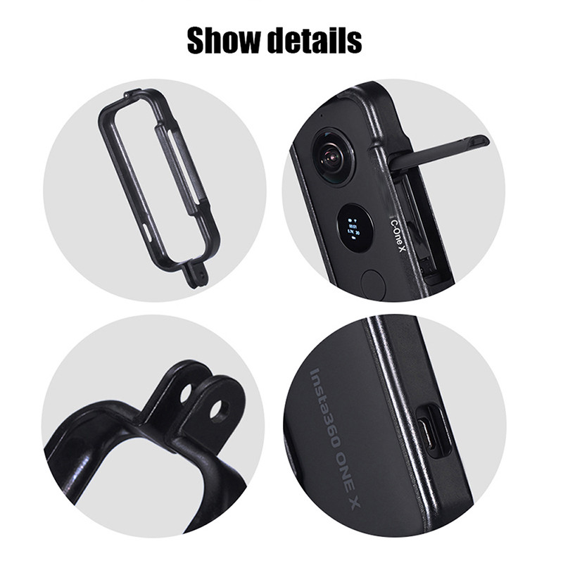 UURig apsauginis rėmelis, skirtas Insta360 One X fotoaparatui, dvigubas objektyvo dangtelis su adapteriu 1/4 sąsaja, skirta trikojo asmenukių lazdelei