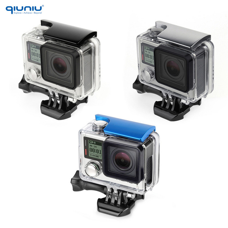 QIUNIU Snap Latch CNC aluminiu BackDoor Clip Lock Cataramă pentru GoPro Hero 4 / 3+ Carcasă pentru accesorii Go Pro