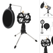 Prijenosni studijski držač za stolni tronožac s filtrom za vjetrobransko staklo i funkcijom amortizacije za konferencijsku sobu, sobu za snimanje