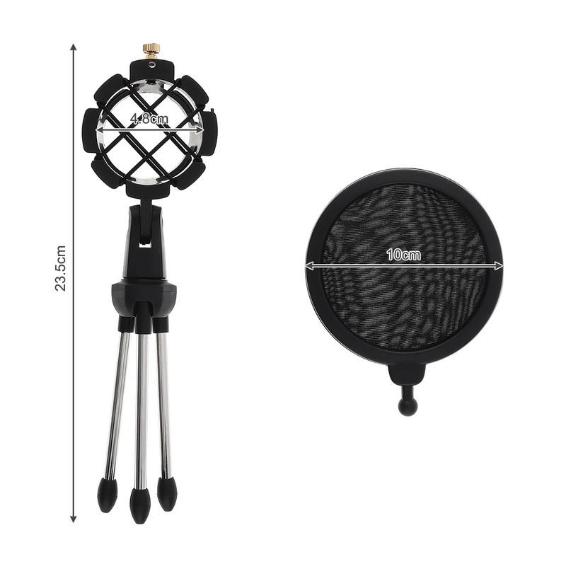 Prijenosni studijski držač za stolni tronožac s filtrom za vjetrobransko staklo i funkcijom amortizacije za konferencijsku sobu, sobu za snimanje