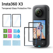 Īpaša izliekta aizsargplēve Insta360 X3 2PCS Pretskrāpējumiem HD ekrāna rūdīta stikla aizsargplēve darbības kameras piederumi