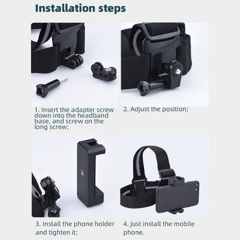 Universal Head Strap Mount Headband Holder with Mobile Phone Clip Holder Clip Brack for Smartphones Volg Accessories