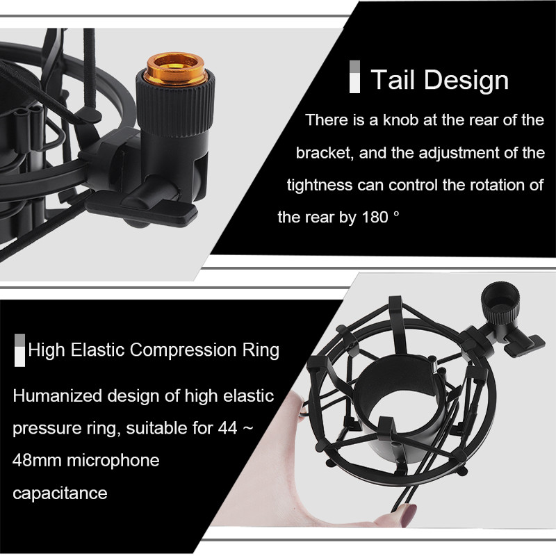 Metalinis aukšto elastingumo įrašymo studijinis klipas Spider mikrofono stovas, amortizatoriaus laikiklis su variniu perdavimu kompiuterio kondensatoriaus mikrofonui