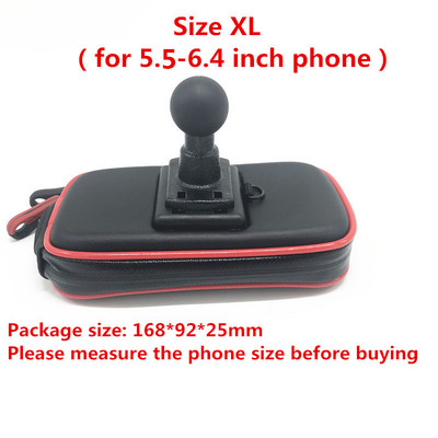 Carcasă impermeabilă cu fermoar Conexiune bilă de 1 inch 4 gheare găuri Placă adaptor AMPS Suport de montare cu cap bilă din cauciuc pentru telefoane inteligente