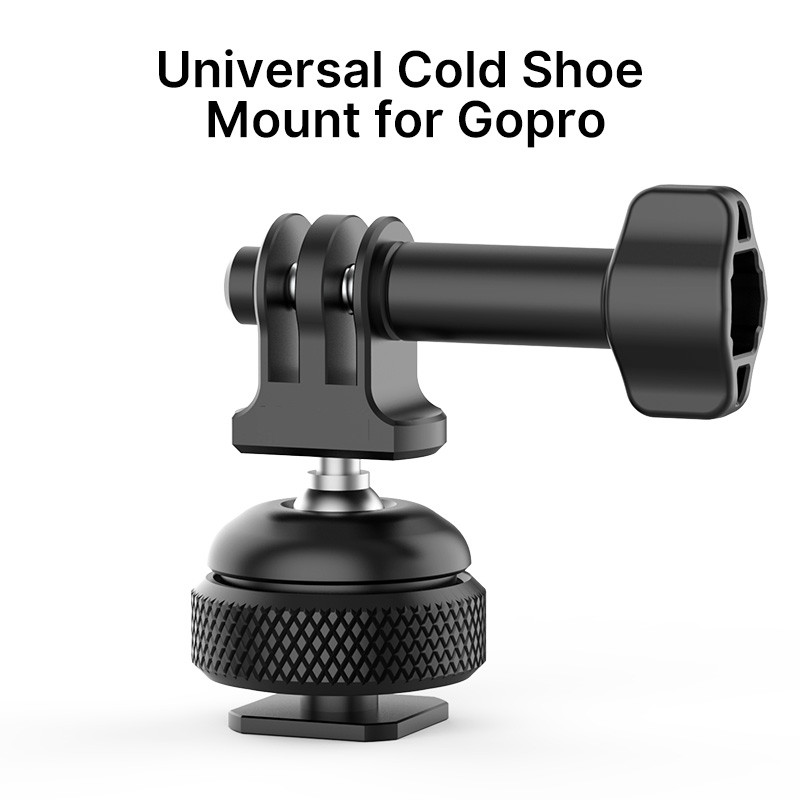 UURig GP-6 Base Mount Cold Shoe 1/4'' za GoPro 11/10/9/8/7 univerzalni adapter za montažu 360° podesiva kuglasta glava