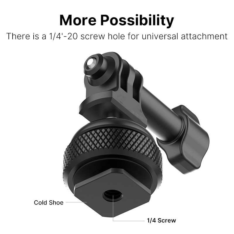 UURig GP-6 Base Mount Cold Shoe 1/4'' za GoPro 11/10/9/8/7 univerzalni adapter za montažu 360° podesiva kuglasta glava