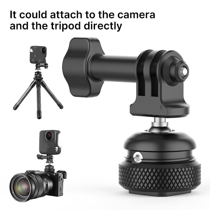 UURig GP-6 Base Mount Cold Shoe 1/4'' za GoPro 11/10/9/8/7 univerzalni adapter za montažu 360° podesiva kuglasta glava