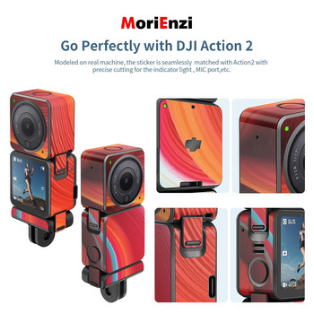 MoriEnzi For DJI Action2 Διάρκεια ζωής μπαταρίας διπλή οθόνη προστασία σώματος χαρτί δράσης 2 Αντιχαρακτικό σώμα PVC προστατευτικό αυτοκόλλητο