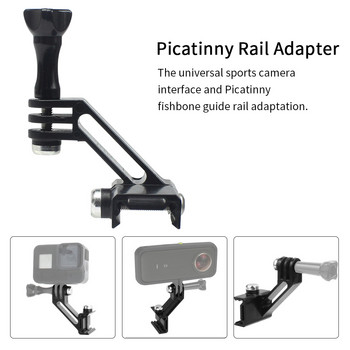 Στήριγμα κάμερας δράσης Sports Picatinny Rail σφιγκτήρας Μαύρος πλαϊνός βραχίονας φορητός προσαρμογέας Αξεσουάρ Βάση Εφαρμογή για Insta360 ONE R