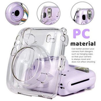 Νέα θήκη Mini Crystal Camera Protective Clear Case με ρυθμιζόμενο λουρί Rainbow για αξεσουάρ φωτογραφικών μηχανών Fujifilm Instax Mini 11