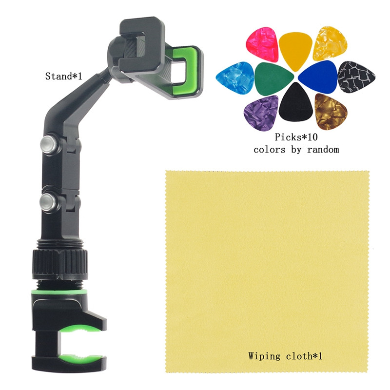 Gitaros telefono laikiklis mikrofono stovui, muzikiniam stovui Telefono laikiklis - 360° besisukantis mikrofono telefono stovas