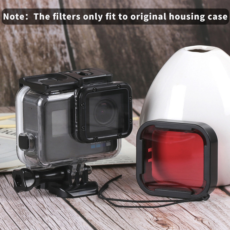 Filtre impermeabile super subțiri 3 buc. Set de filtre pentru scufundări subacvatice roșu roz violet pentru Gopro Hero 5/6/7 carcasă originală neagră