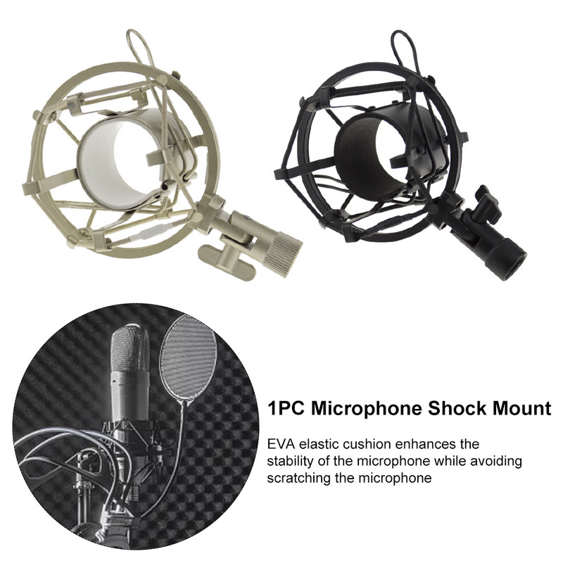 Univerzális zajelfedő mikrofon ütésálló rezgéscsillapító élő közvetítés felvétel stúdió otthoni tartós rádióállomás