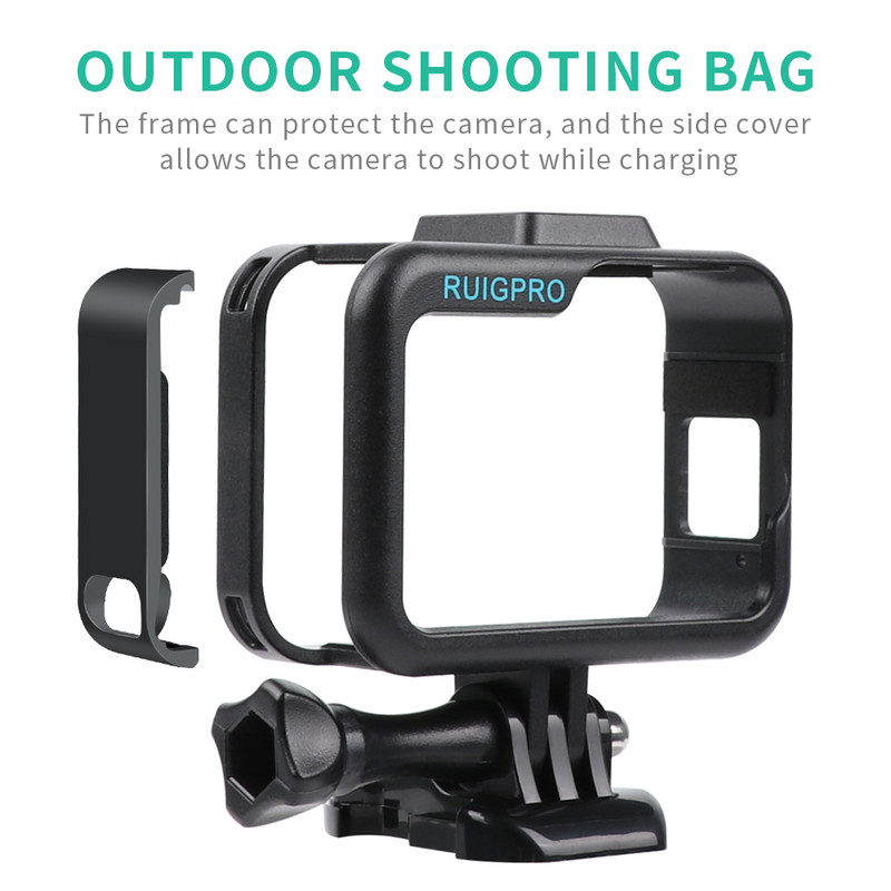 „GoPro“ priedams „GoPro Hero 8“ apsauginis rėmelis, vaizdo kameros korpusas, skirtas „GoPro Hero8“ juodai veiksmo kamerai