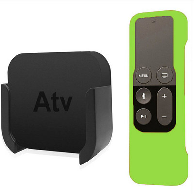 Sieninio laikiklio anga Apple TV 4th 5th Gen Media Player stovo lopšio laikiklis + valdiklio silikoninis apsauginis dėklas