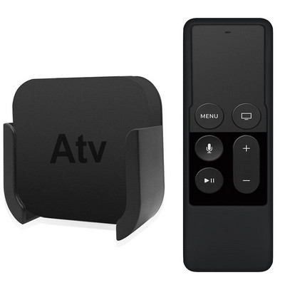 Sieninio laikiklio anga Apple TV 4th 5th Gen Media Player stovo lopšio laikiklis + valdiklio silikoninis apsauginis dėklas