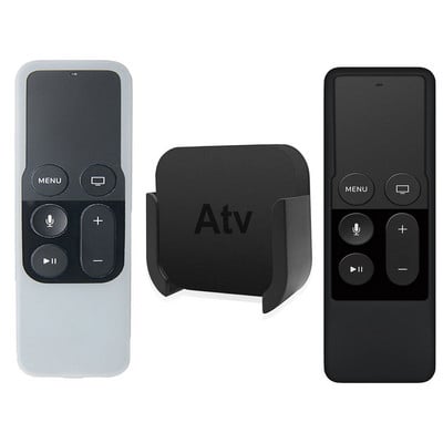 Sieninio laikiklio anga Apple TV 4th 5th Gen Media Player stovo lopšio laikiklis + valdiklio silikoninis apsauginis dėklas