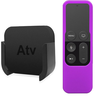 Sieninio laikiklio anga Apple TV 4th 5th Gen Media Player stovo lopšio laikiklis + valdiklio silikoninis apsauginis dėklas