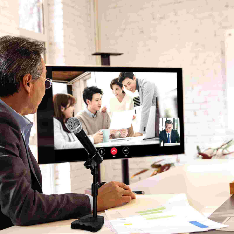 Suport pentru microfon de masă cu bază ponderată Suport pentru microfon reglabil cu clemă fixă pentru microfon și suport pentru fixare cu șoc