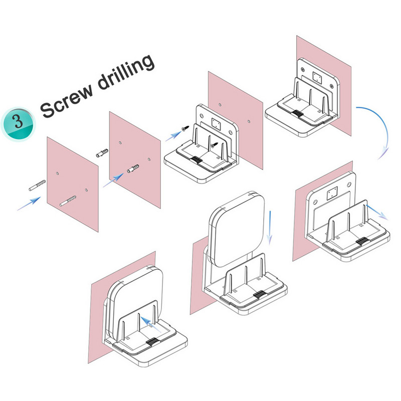 Stabilan dom Jednostavna instalacija Zidna TV kutija Nosač za dnevni boravak Mali uređaj Podesivi kut Media Playeri Univerzalno postolje