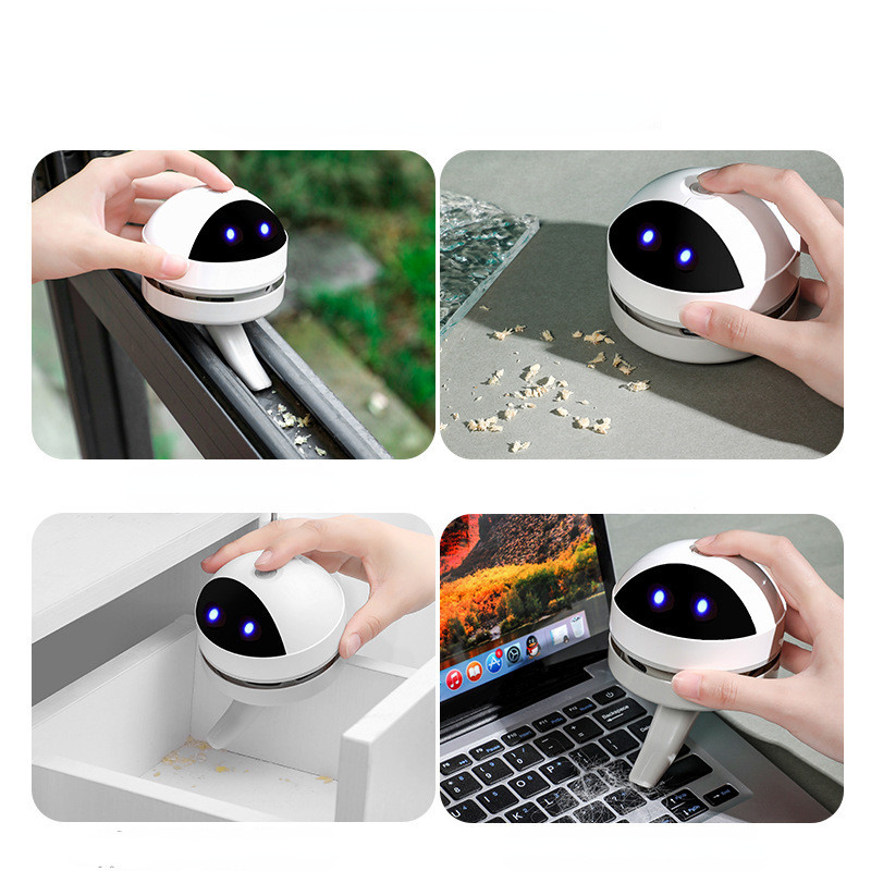 Mielas robotas stalinis dulkių siurblys USB klaviatūros valiklis trintukas pieštukų drožlės Mini rankinis nešiojamas dulkių siurblys